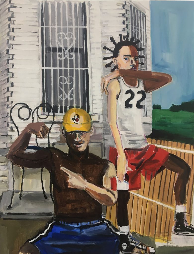 Brothers in Primary Colors, 2019 Acrylic on canvas, 22 x 28 in
