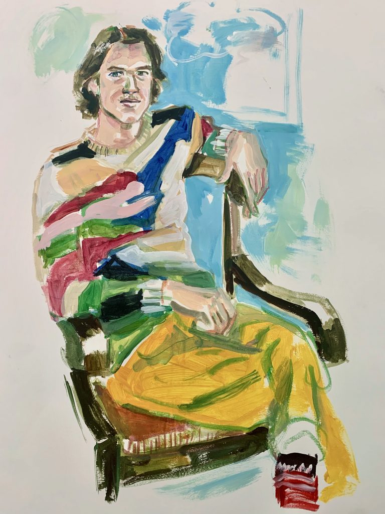 Marty 2025, acrylic on paper, 32X26