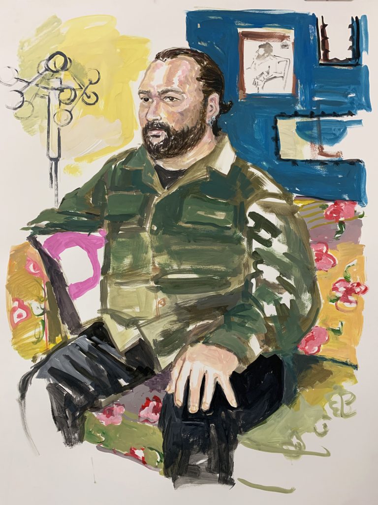 David B, 2026, 32X25, acrylic on paper