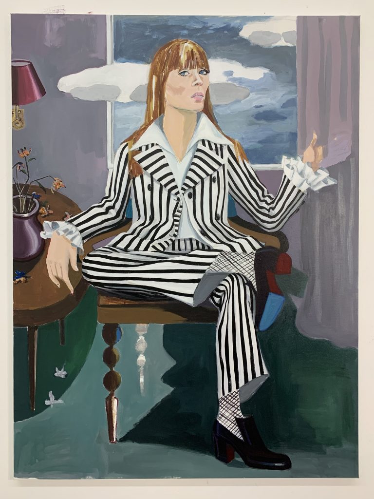 I'll Be Your Mirror, 2023, acrylic and oil on canvas, 48"X36"